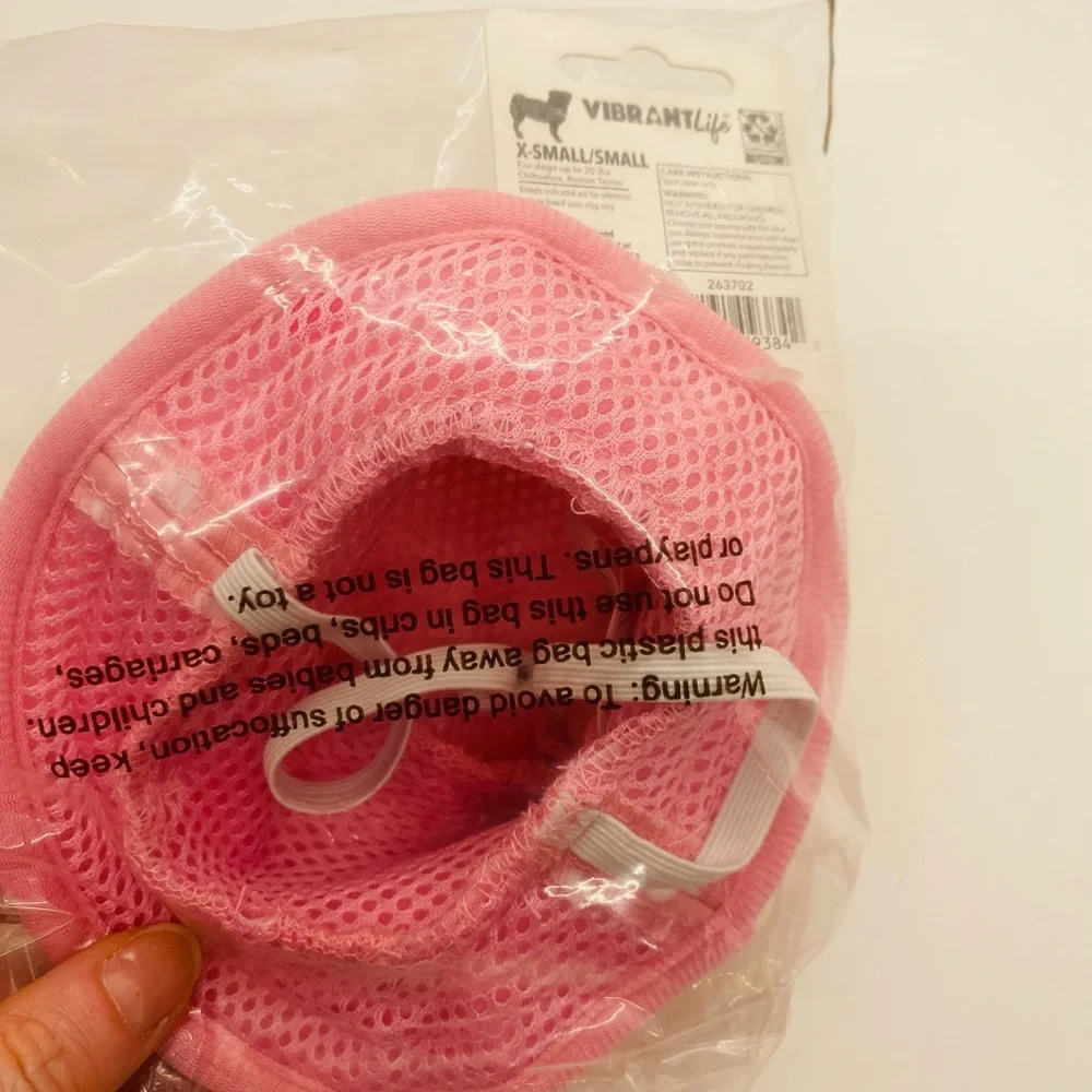 NWT Vibrant Life Dog Bucket Hat Pink/White polka dots Size XS/S(up to 20 pounds) - Picture 6 of 9